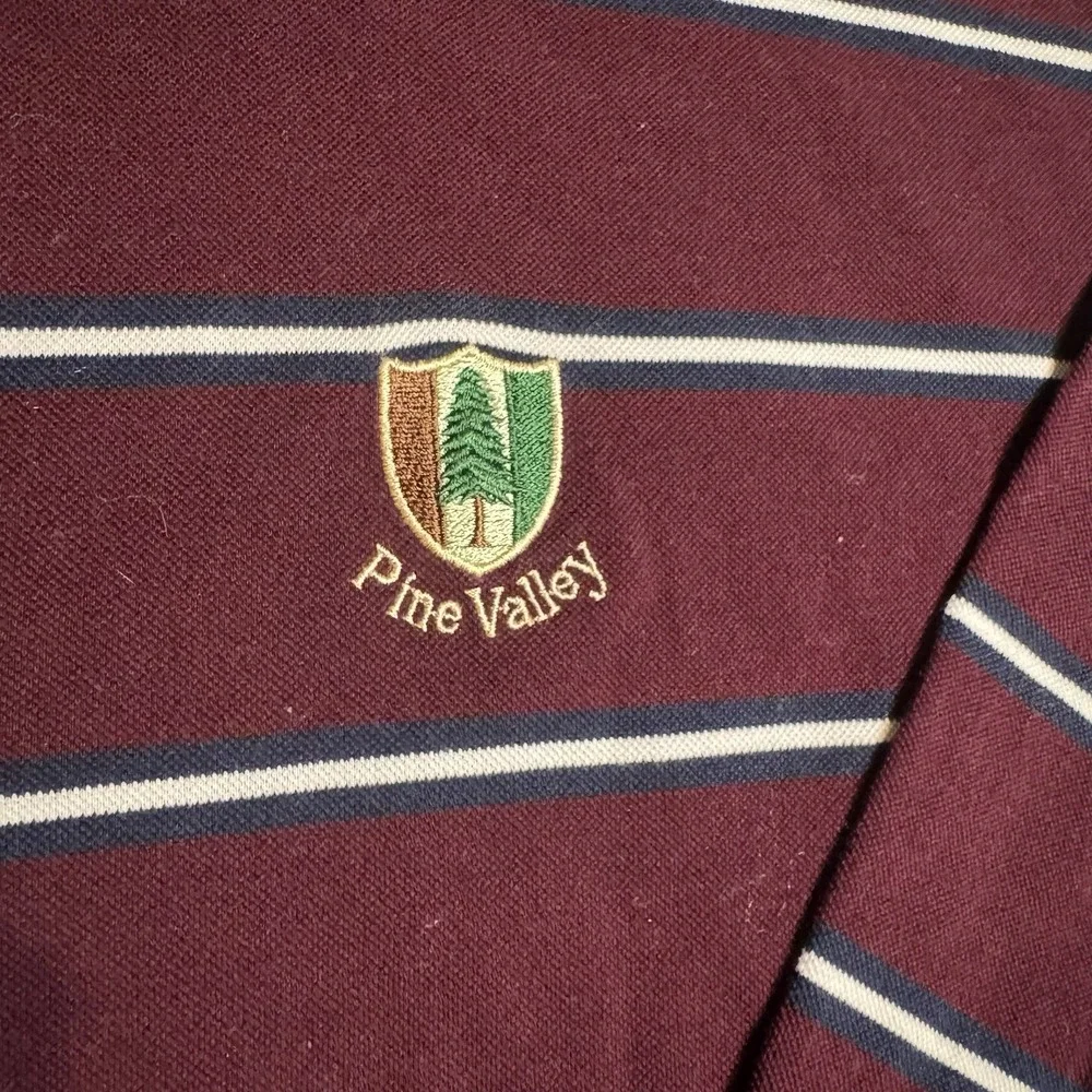 Polo Golf Ralph Lauren Shirt Mens Maroon XL Long Sleeve Rugby Golf Pine Valley